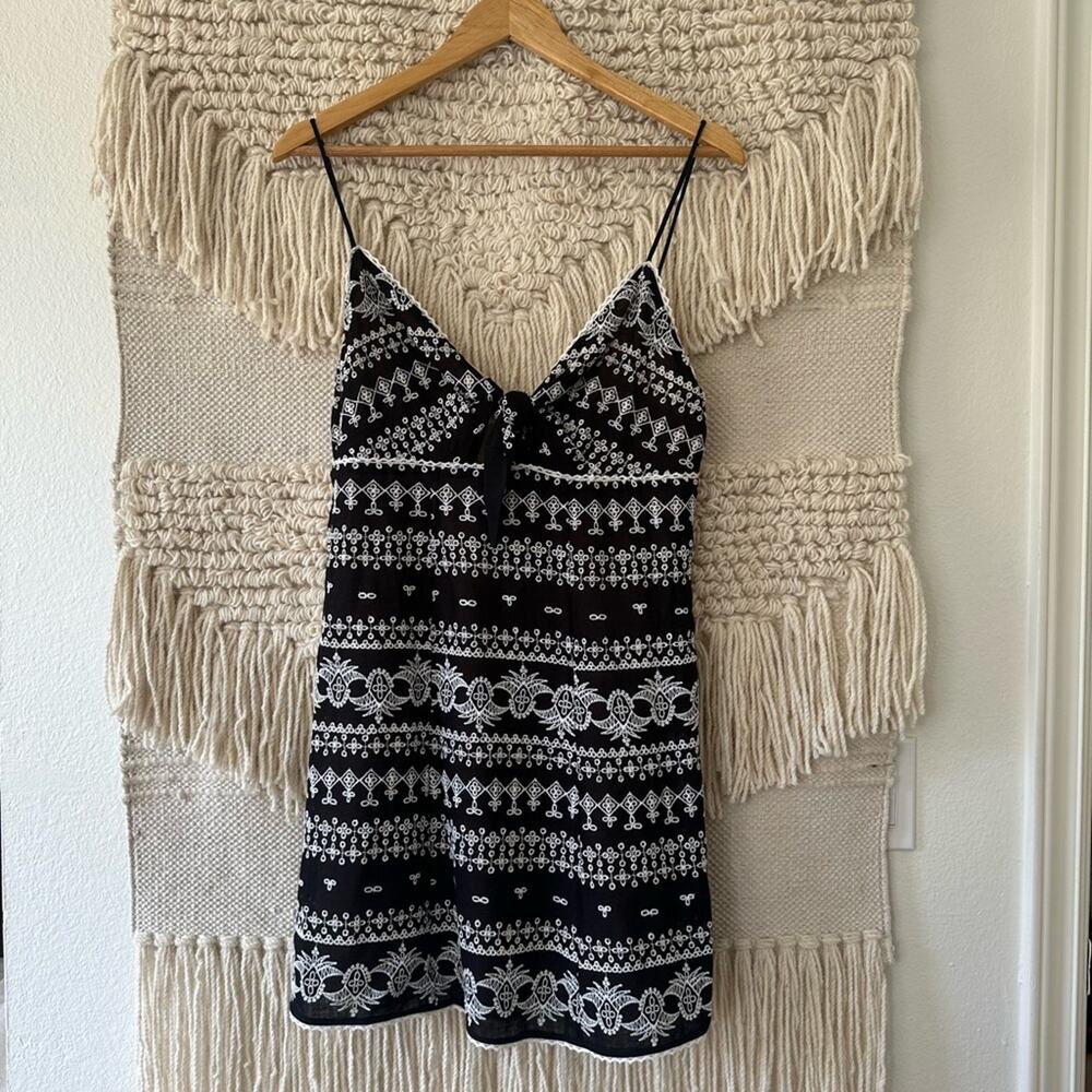 Alice + Olivia Roe Embroidered Tie-Front Mini Dress NWT